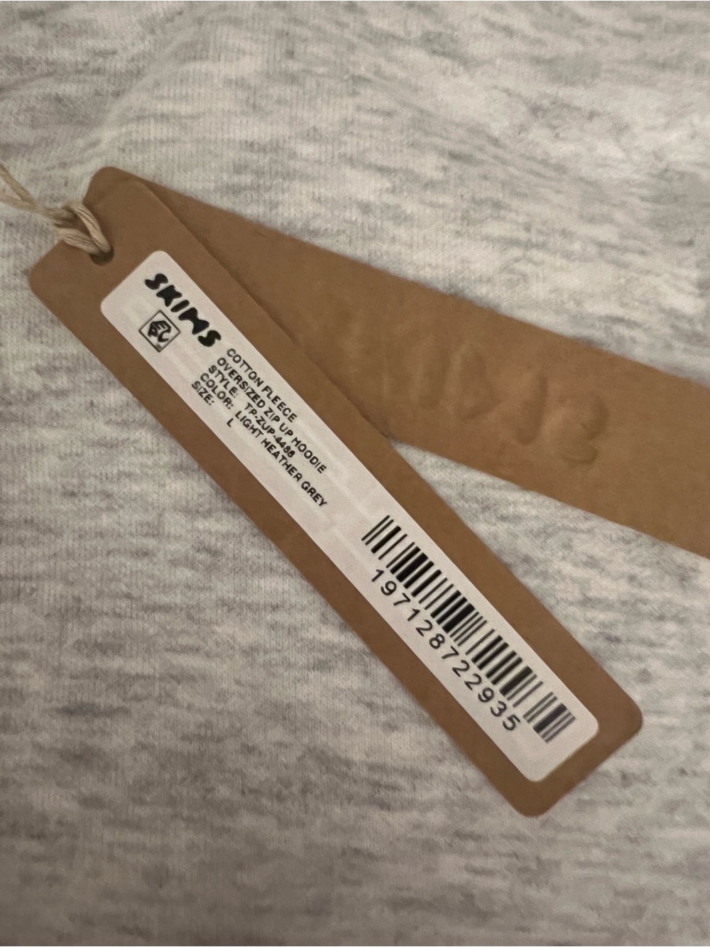 SKIMS Light Heather Gray oversized Full-Zip Hoodie - Picture 4 of 5